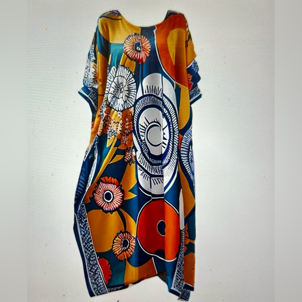 Marigold Print Dress/Swim Cover Up by Youzey